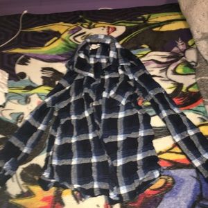 Blue button up flannel